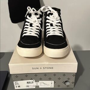 Sun + Stone Men's Black High-Top Sneakers